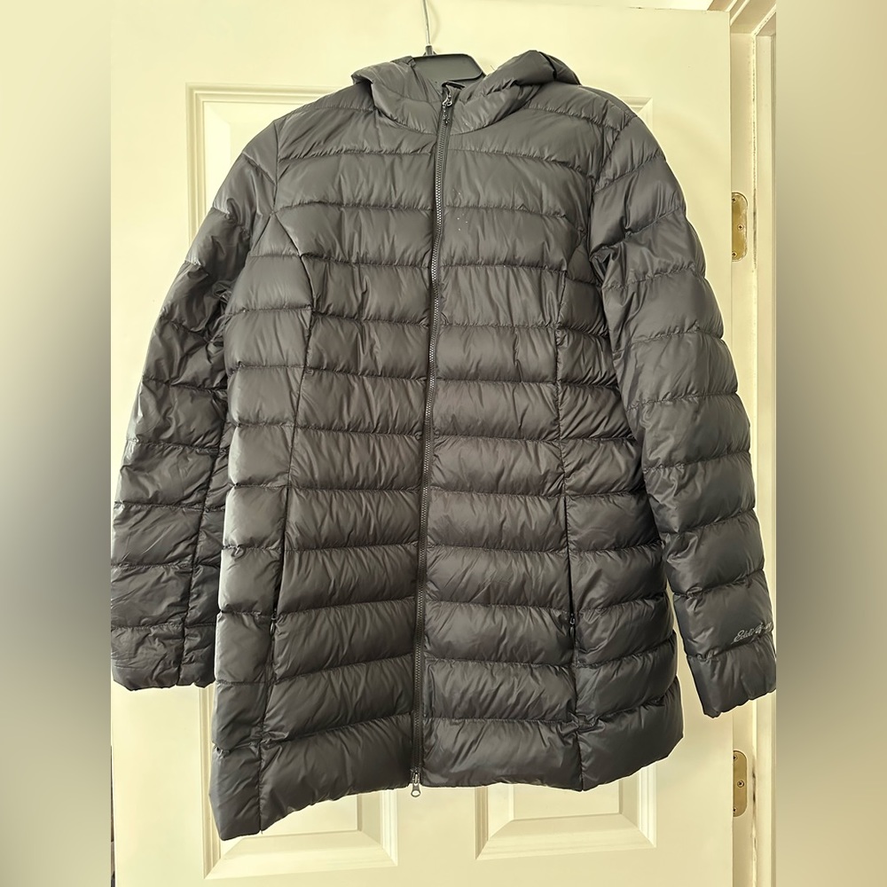 Eddie Bauer Cirruslite 2.0 Down Parka, Size Large, Black, Excellent Condition